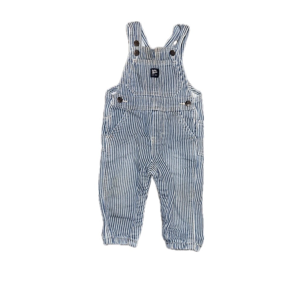 Baby B'gosh Blue and White Adjustable Overalls
